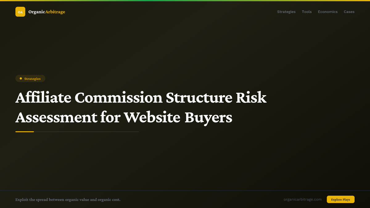 Affiliate Commission Structure Risk Assessment for Website Buyers