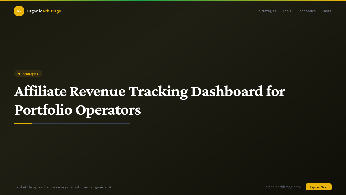 Affiliate Revenue Tracking Dashboard for Portfolio Operators