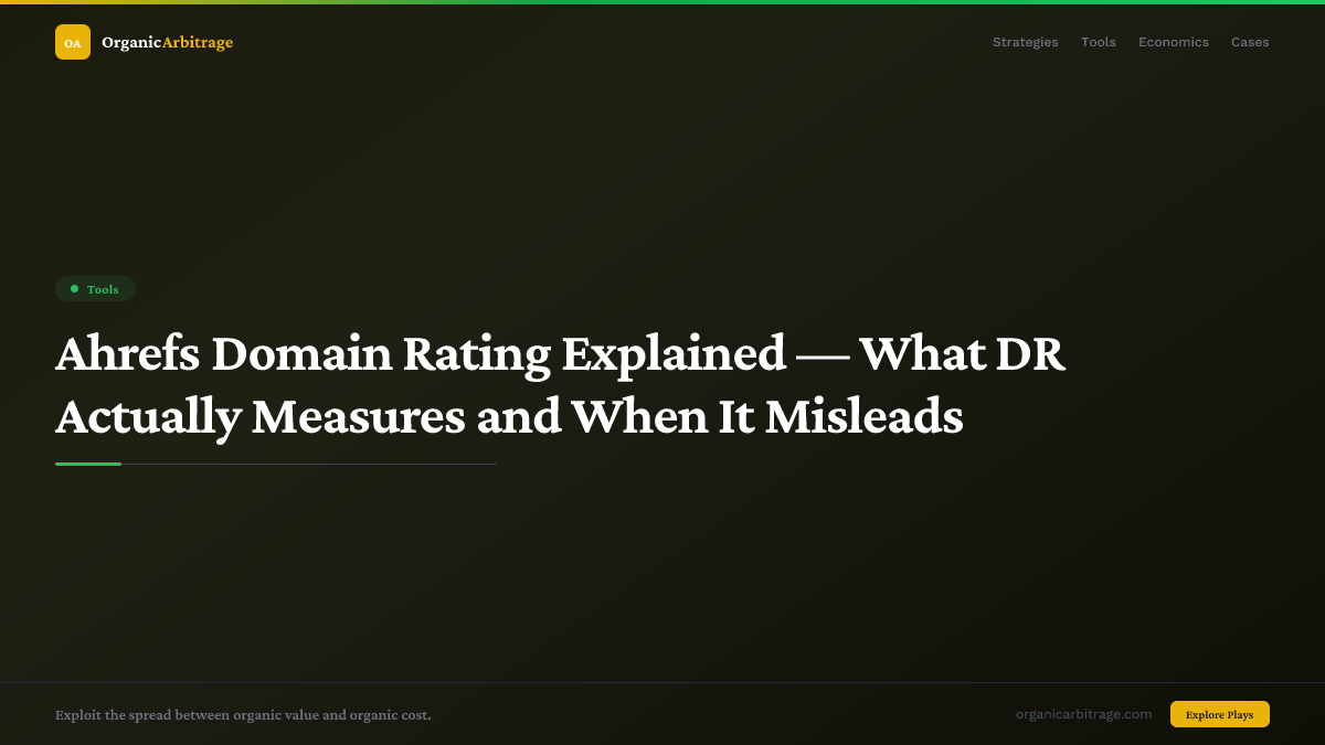 Ahrefs Domain Rating Explained — What DR Actually Measures and When It Misleads