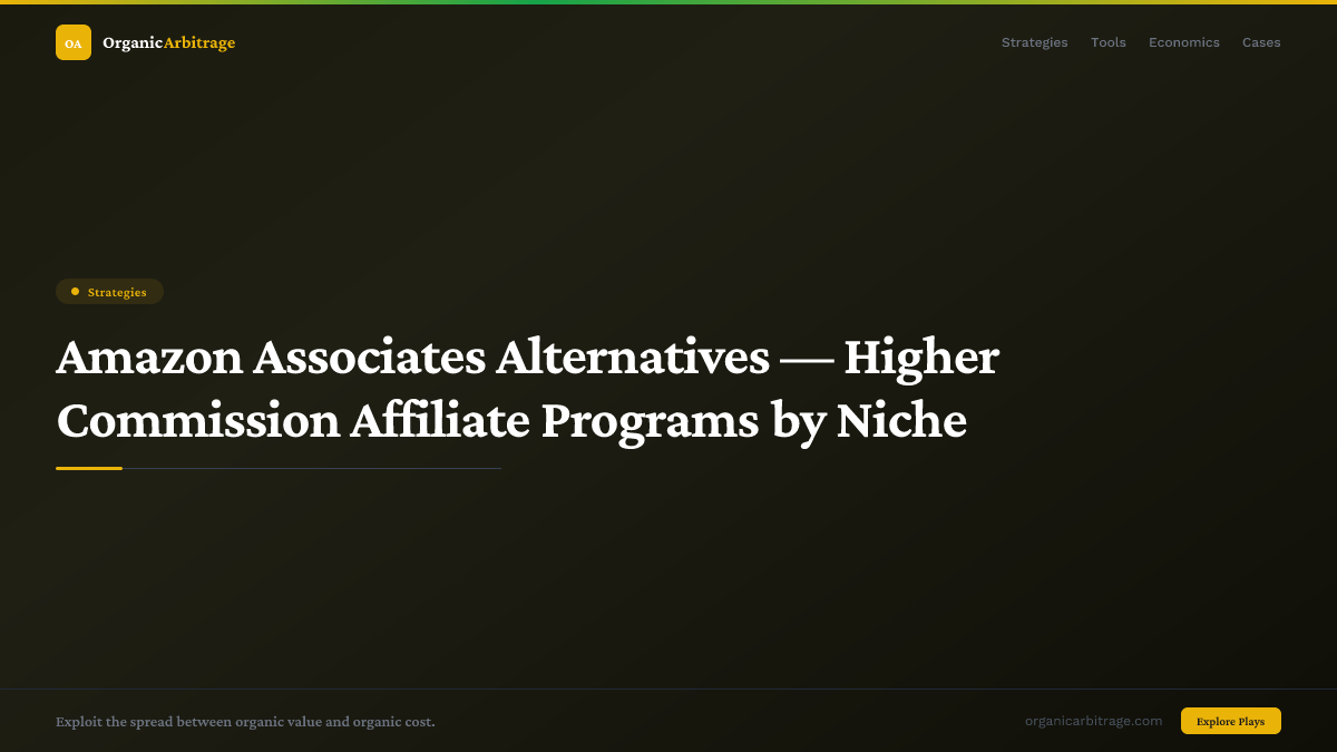 Amazon Associates Alternatives — Higher Commission Affiliate Programs by Niche