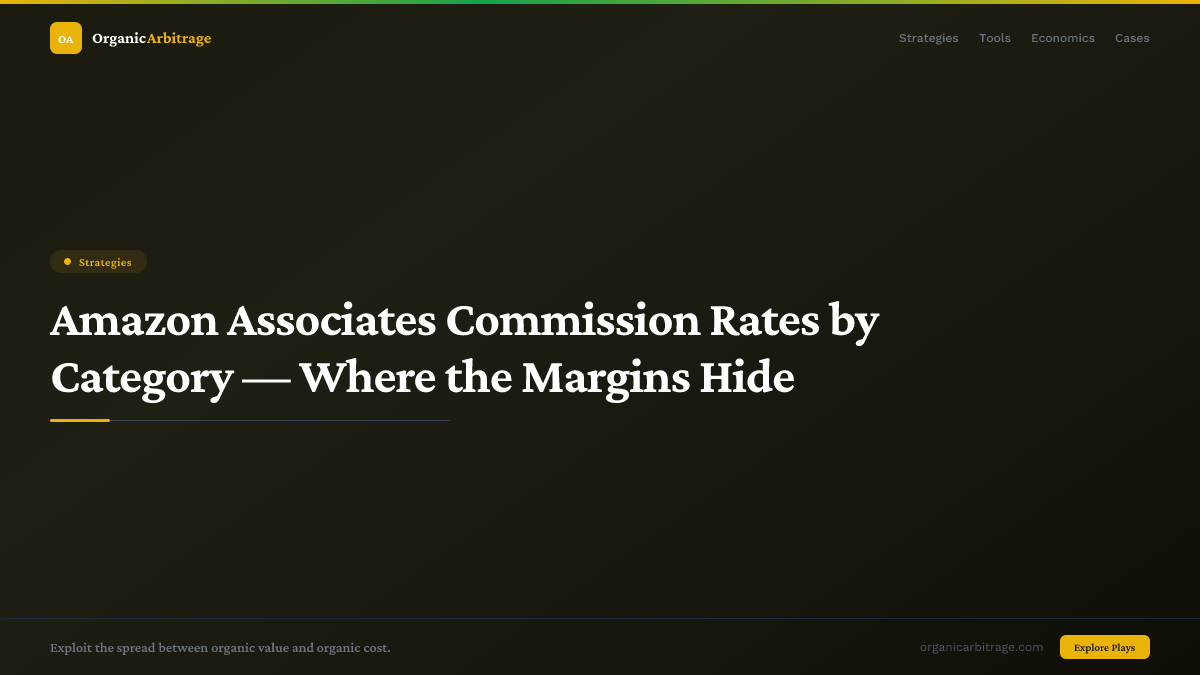 Amazon Associates Commission Rates by Category — Where the Margins Hide