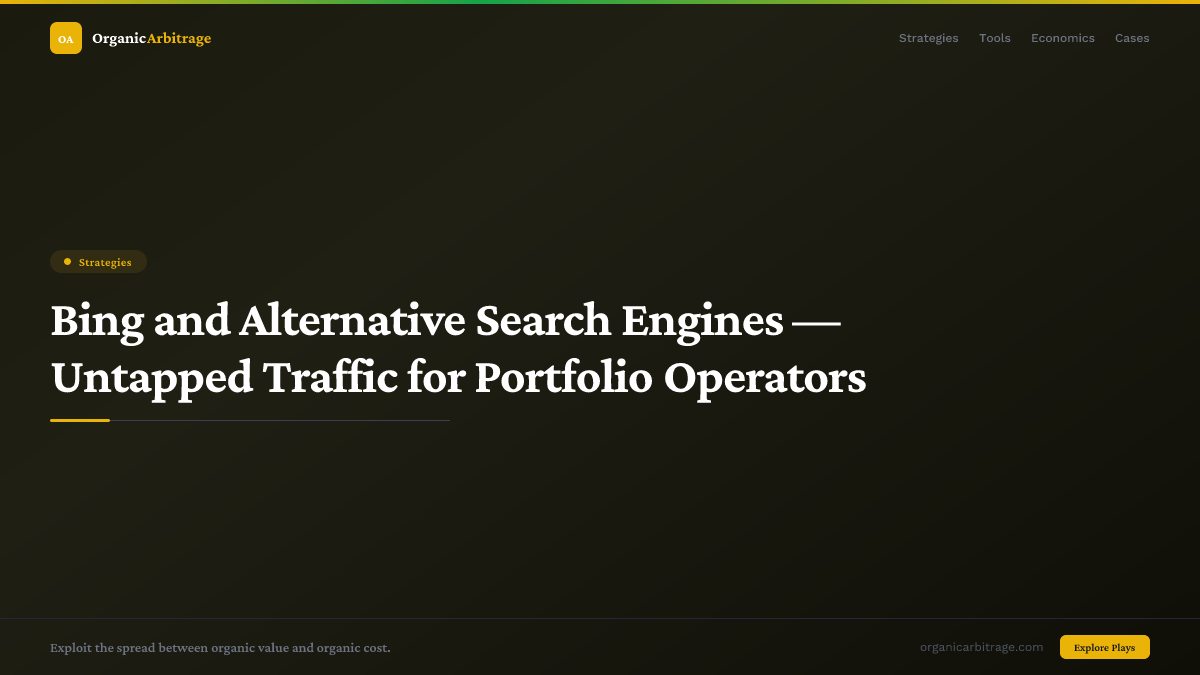 Bing and Alternative Search Engines — Untapped Traffic for Portfolio Operators