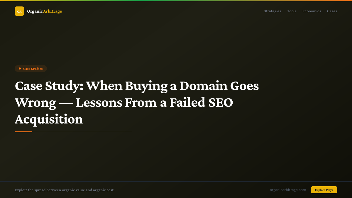 "Case Study: When Buying a Domain Goes Wrong — Lessons From a Failed SEO Acquisition"
