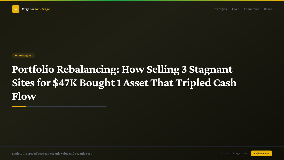 Portfolio Rebalancing: How Selling 3 Stagnant Sites for $47K Bought 1 Asset That Tripled Cash Flow