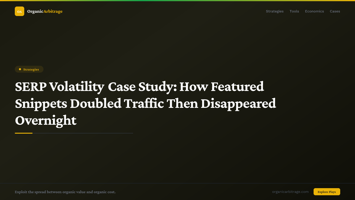SERP Volatility Case Study: How Featured Snippets Doubled Traffic Then Disappeared Overnight
