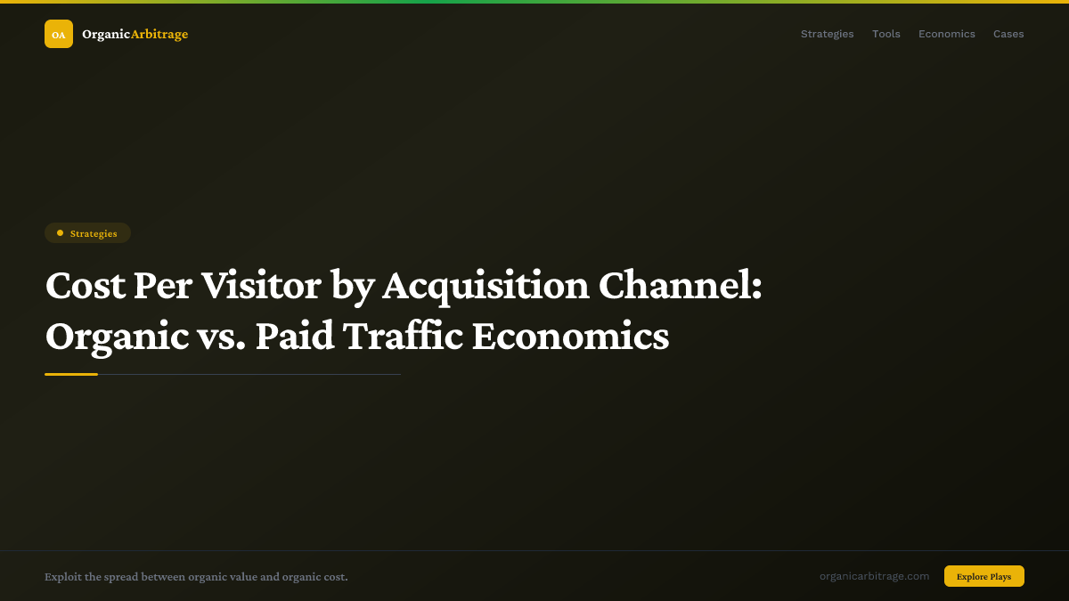 Cost Per Visitor by Acquisition Channel: Organic vs. Paid Traffic Economics