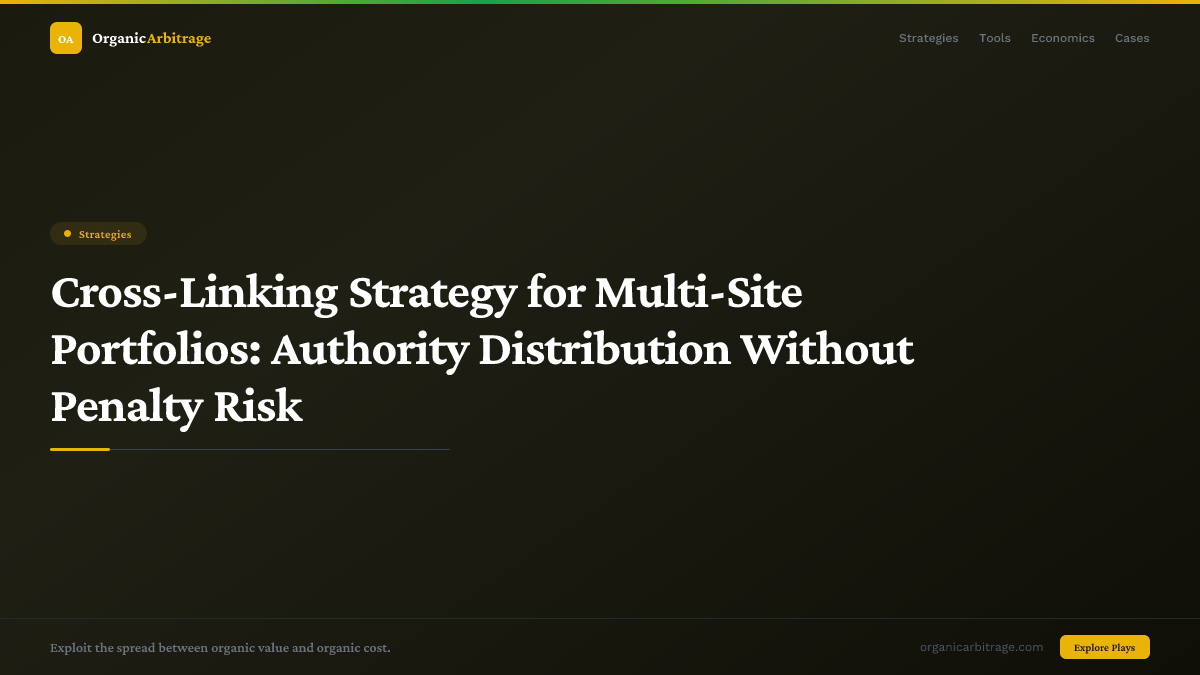 Cross-Linking Strategy for Multi-Site Portfolios: Authority Distribution Without Penalty Risk