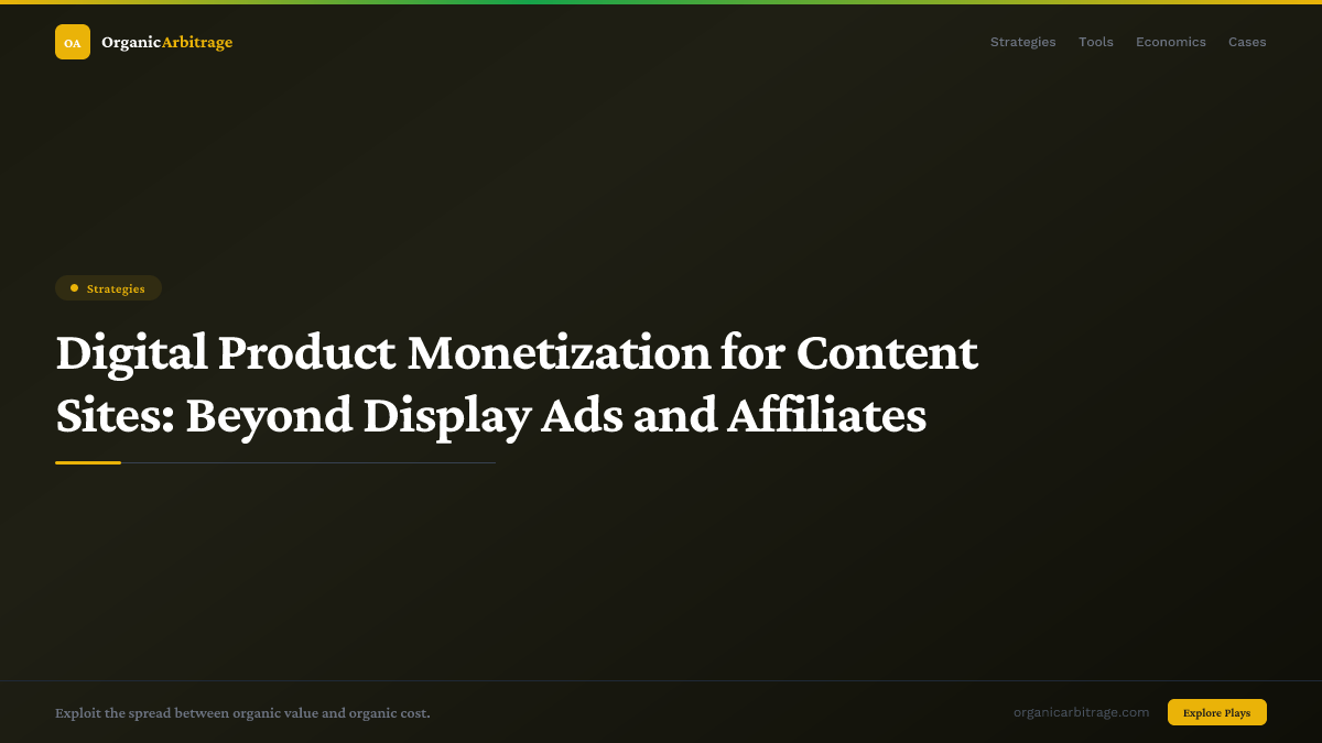 Digital Product Monetization for Content Sites: Beyond Display Ads and Affiliates