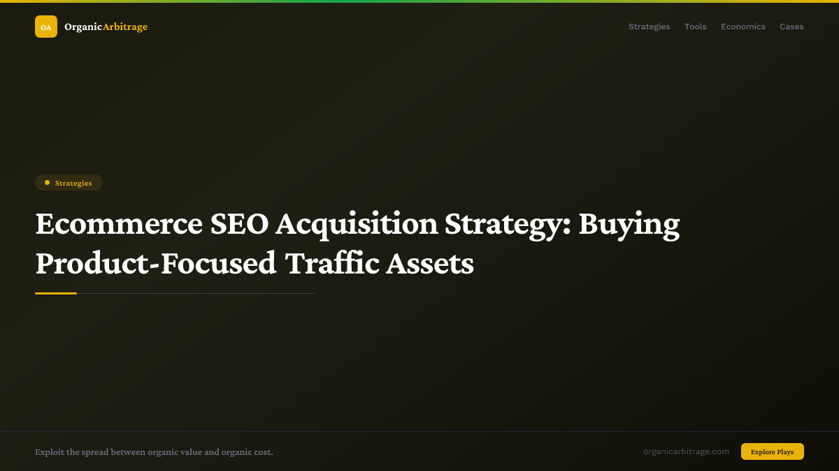 Ecommerce SEO Acquisition Strategy: Buying Product-Focused Traffic Assets