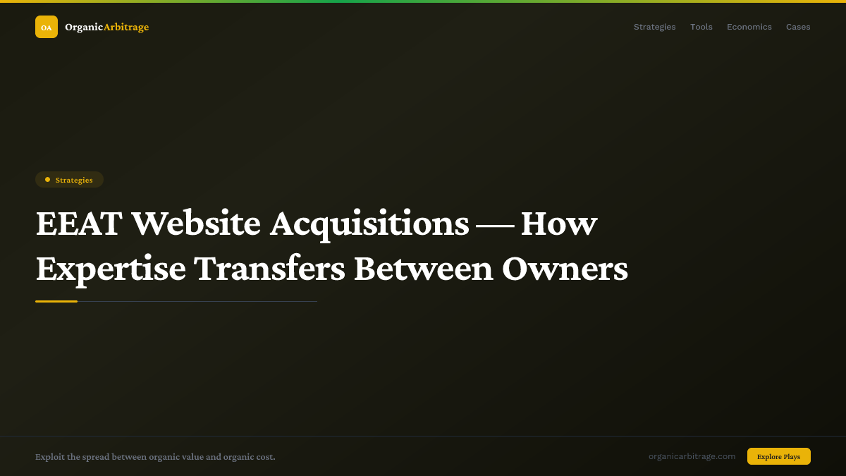 EEAT Website Acquisitions — How Expertise Transfers Between Owners