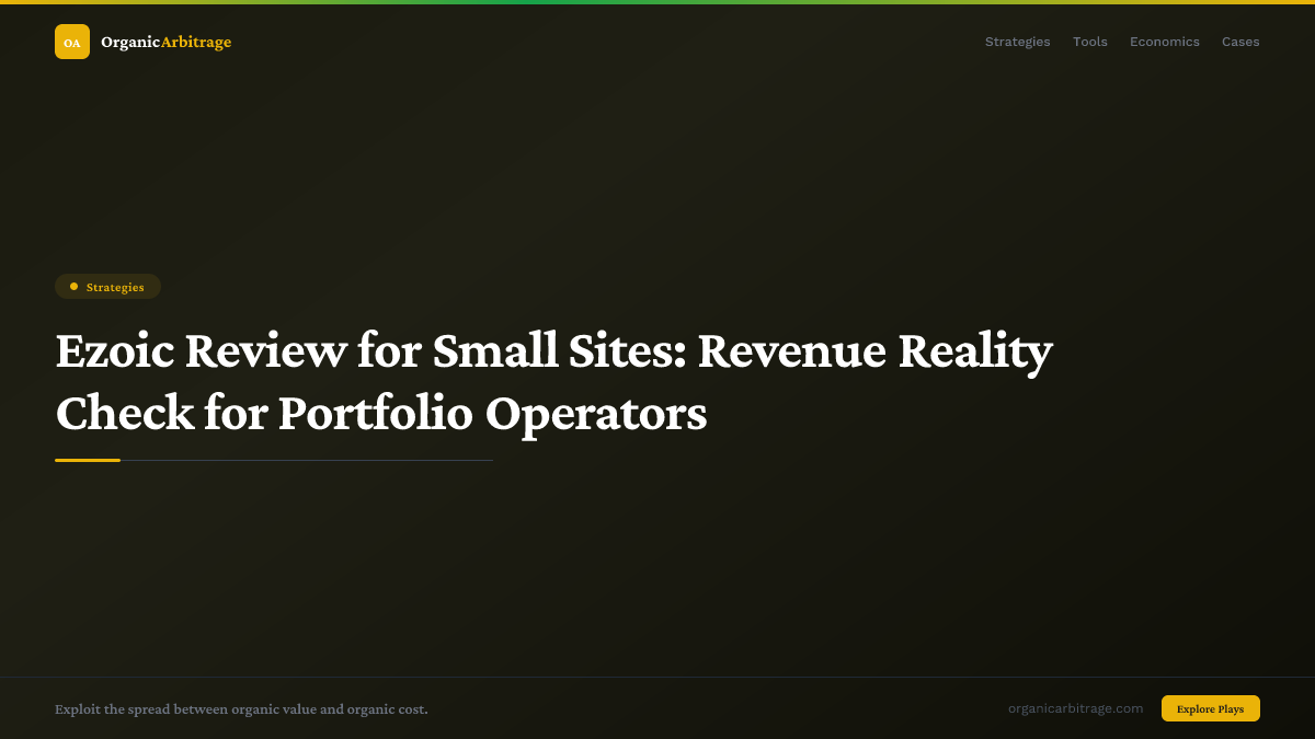 Ezoic Review for Small Sites: Revenue Reality Check for Portfolio Operators