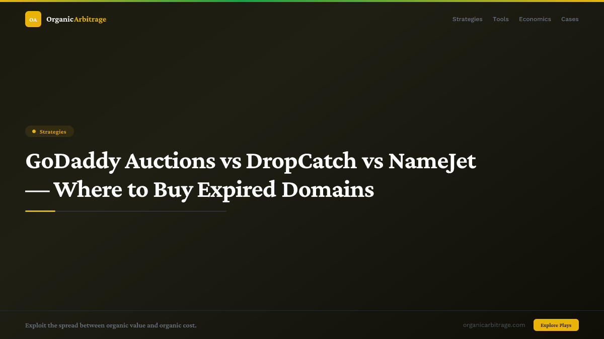 GoDaddy Auctions vs DropCatch vs NameJet — Where to Buy Expired Domains