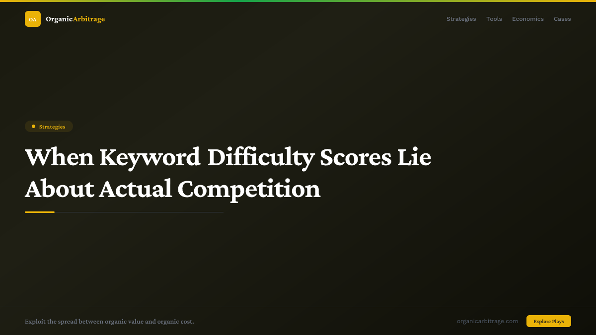 When Keyword Difficulty Scores Lie About Actual Competition