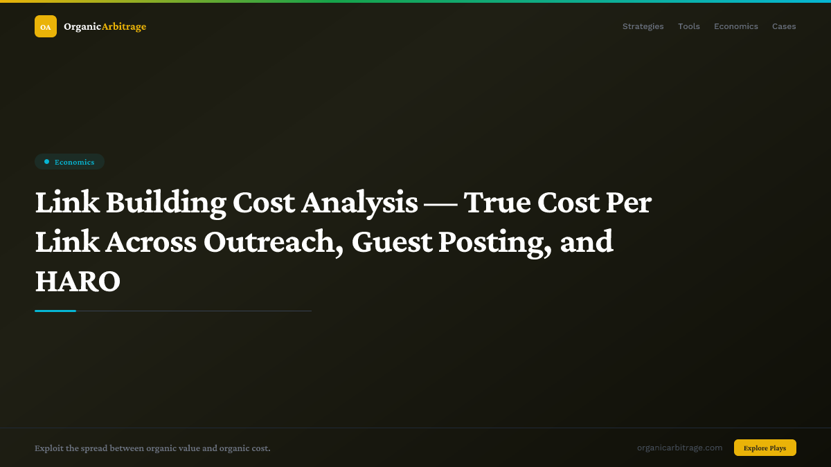 Link Building Cost Analysis — True Cost Per Link Across Outreach,Guest Posting,and HARO
