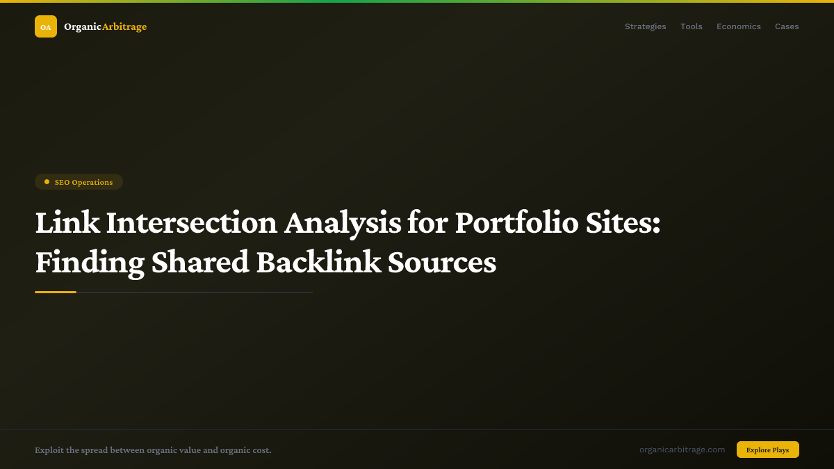 Link Intersection Analysis for Portfolio Sites: Finding Shared Backlink Sources