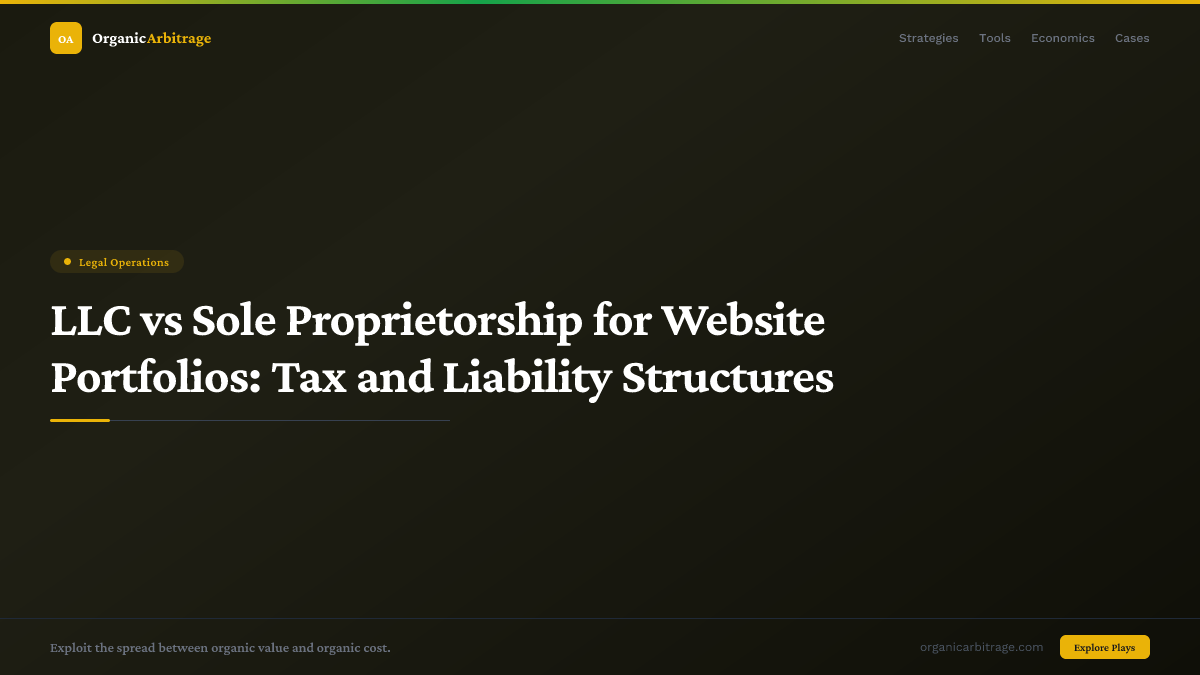 LLC vs Sole Proprietorship for Website Portfolios: Tax and Liability Structures