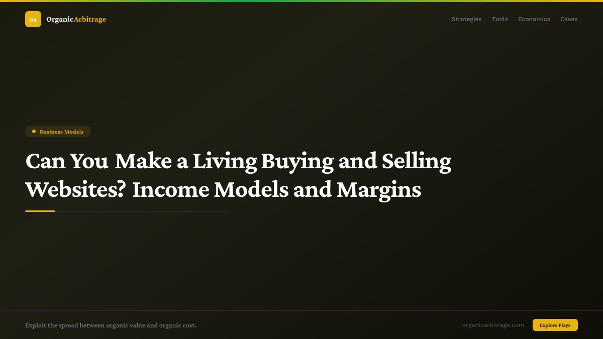 Can You Make a Living Buying and Selling Websites? Income Models and Margins