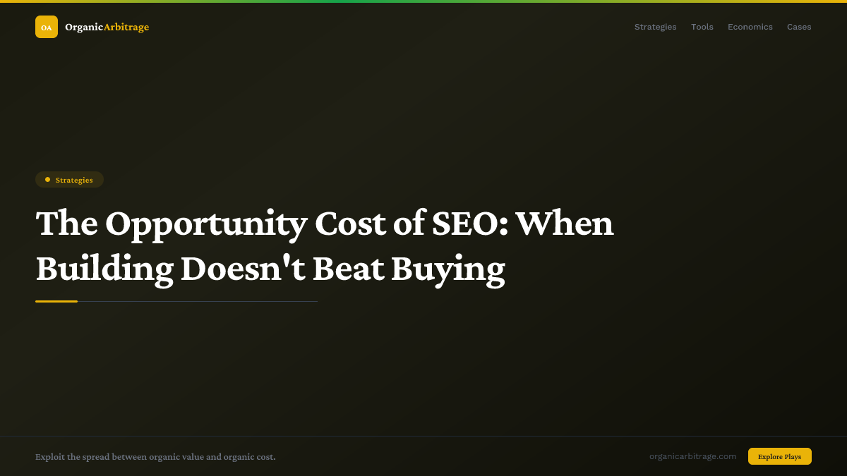 The Opportunity Cost of SEO: When Building Doesn't Beat Buying