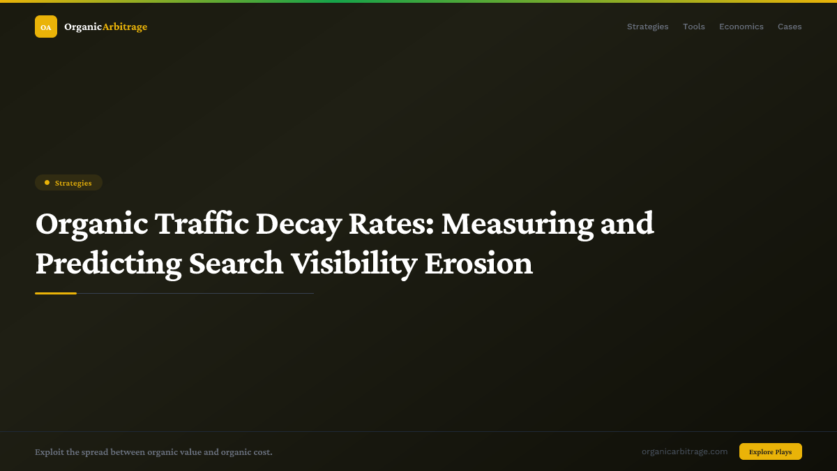 Organic Traffic Decay Rates: Measuring and Predicting Search Visibility Erosion