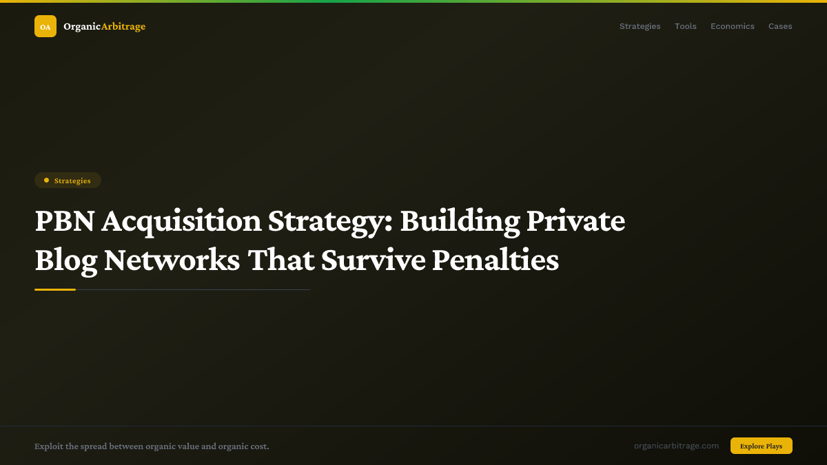 PBN Acquisition Strategy: Building Private Blog Networks That Survive Penalties
