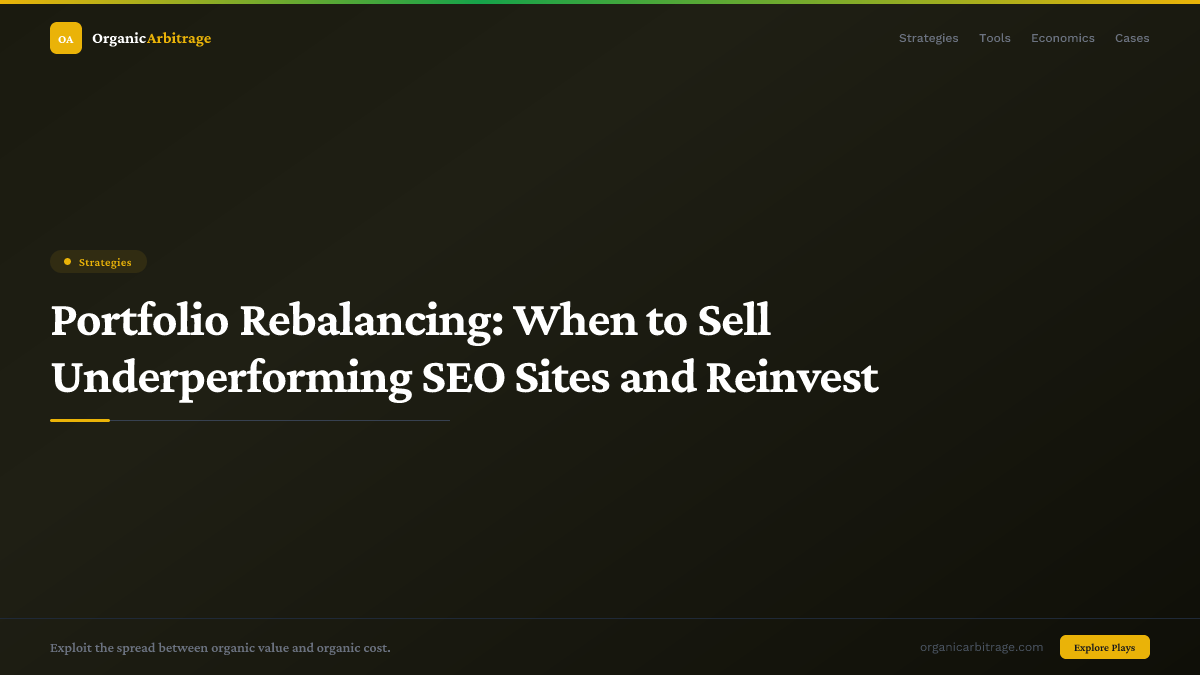 Portfolio Rebalancing: When to Sell Underperforming SEO Sites and Reinvest
