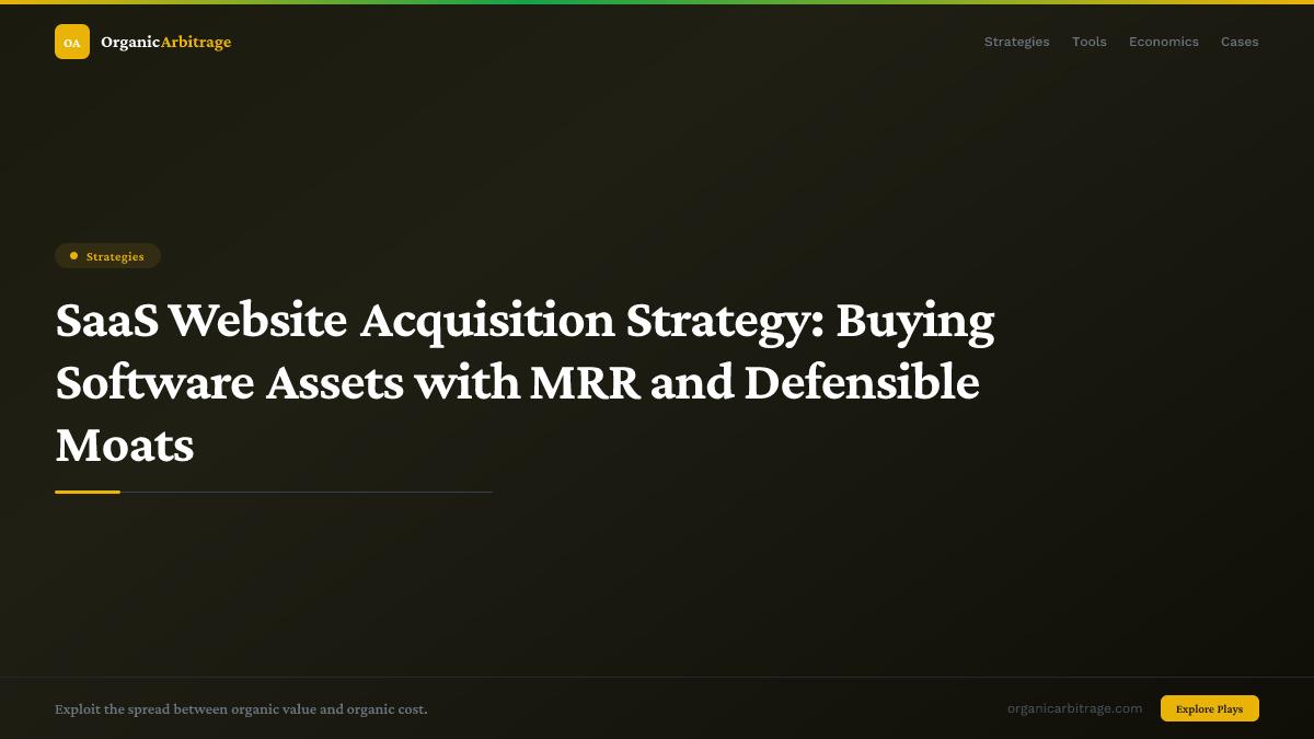 SaaS Website Acquisition Strategy: Buying Software Assets with MRR and Defensible Moats