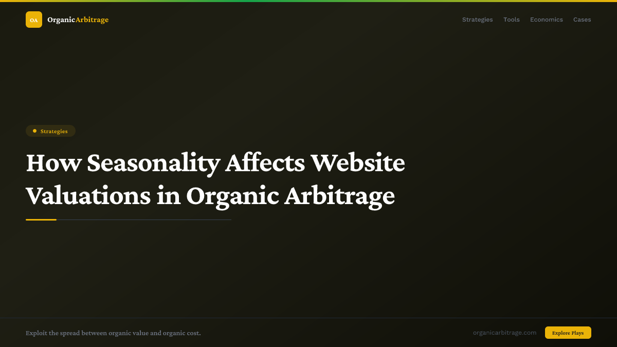 How Seasonality Affects Website Valuations in Organic Arbitrage