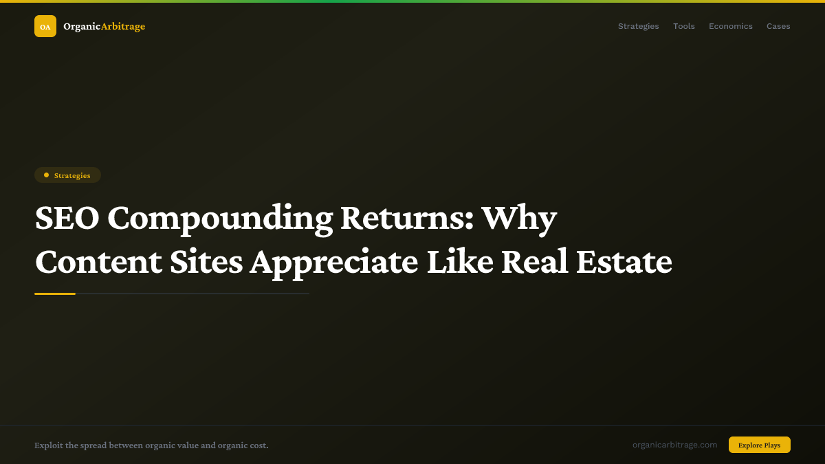 SEO Compounding Returns: Why Content Sites Appreciate Like Real Estate