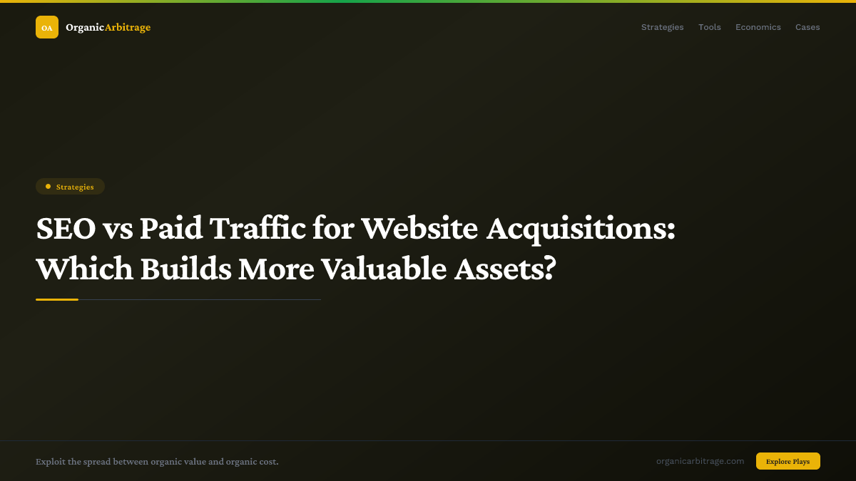 SEO vs Paid Traffic for Website Acquisitions: Which Builds More Valuable Assets?