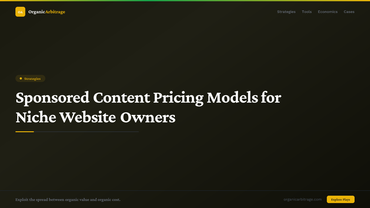 Sponsored Content Pricing Models for Niche Website Owners