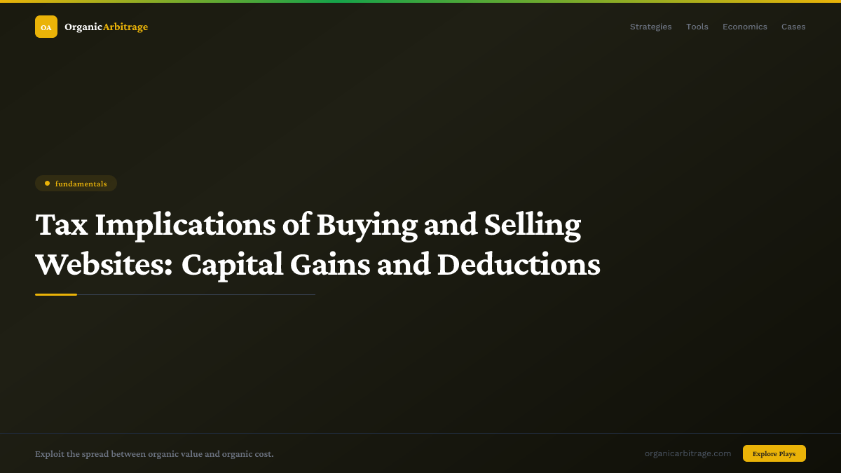 Tax Implications of Buying and Selling Websites: Capital Gains and Deductions