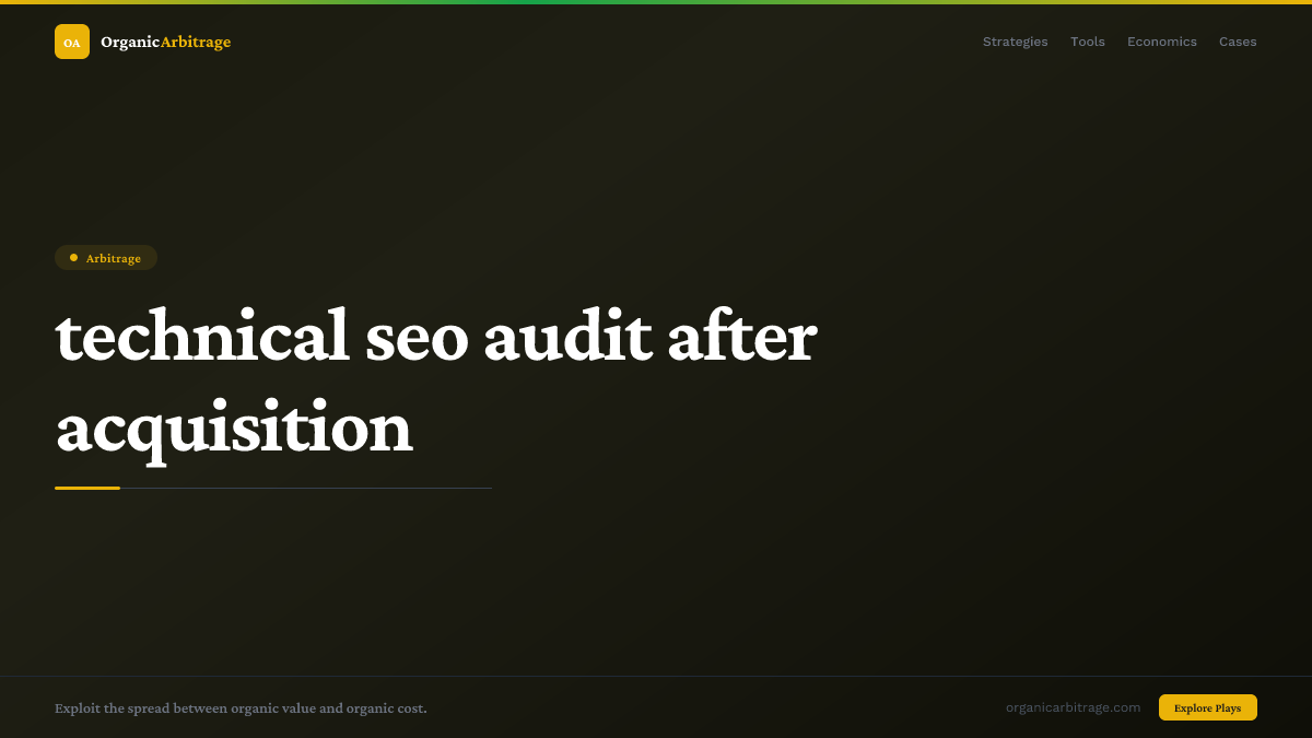 technical seo audit after acquisition
