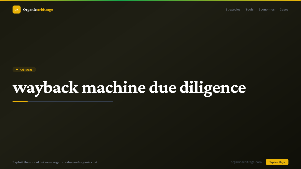 wayback machine due diligence