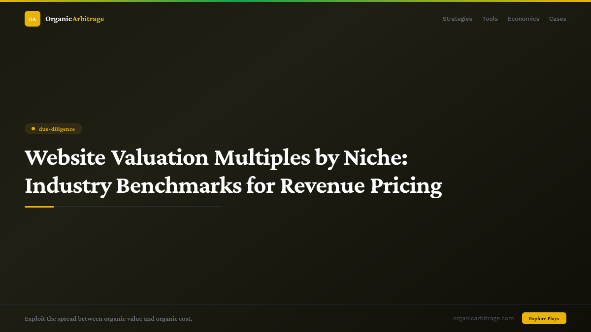 Website Valuation Multiples by Niche: Industry Benchmarks for Revenue Pricing