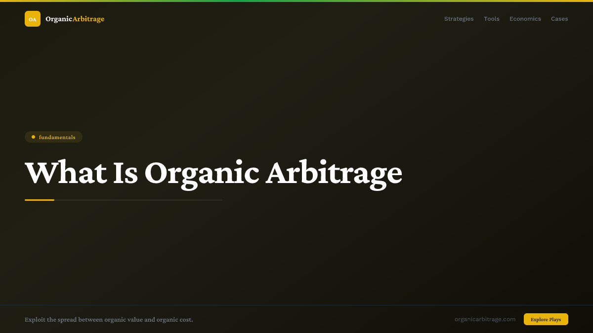 What Is Organic Arbitrage