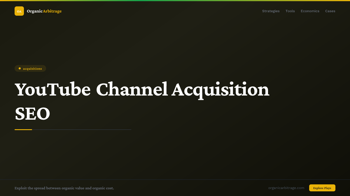 YouTube Channel Acquisition SEO